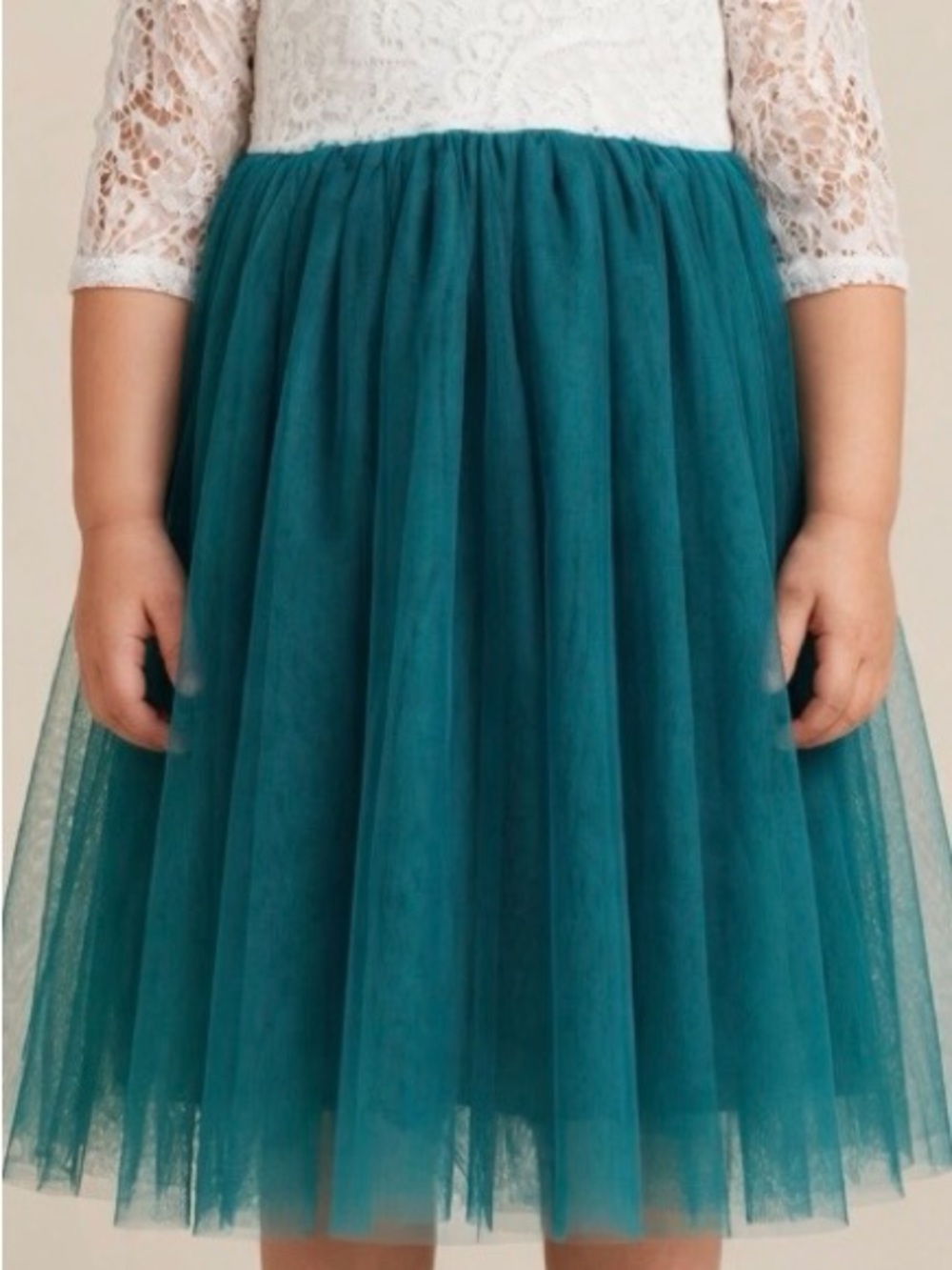 Girls Teal Tulle Skirt with Elastic Waist